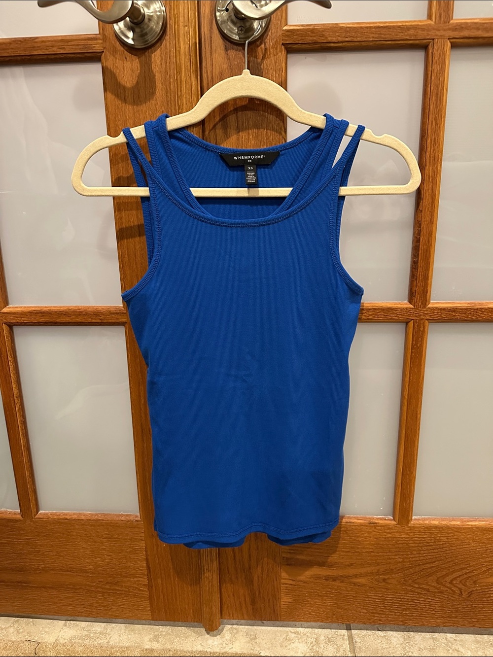 NWOT White House Black Market Royal Blue Double-Strap Tank